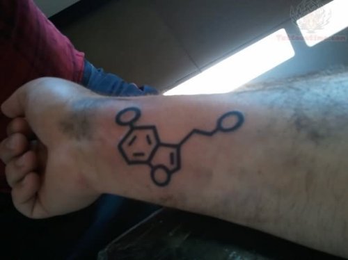 Molecule Caffeine Tattoo On Arm
